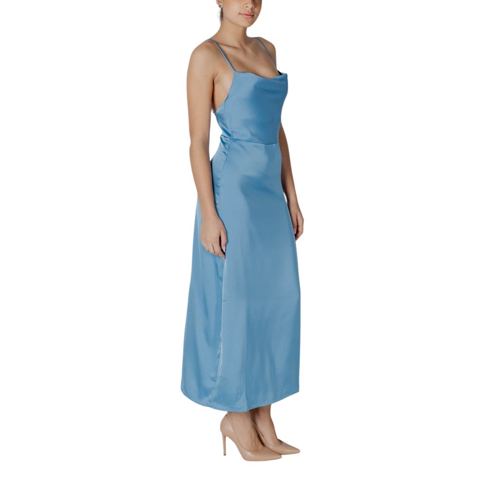 Vila Clothes Turquoise Polyester Long Dress | Regal Royce