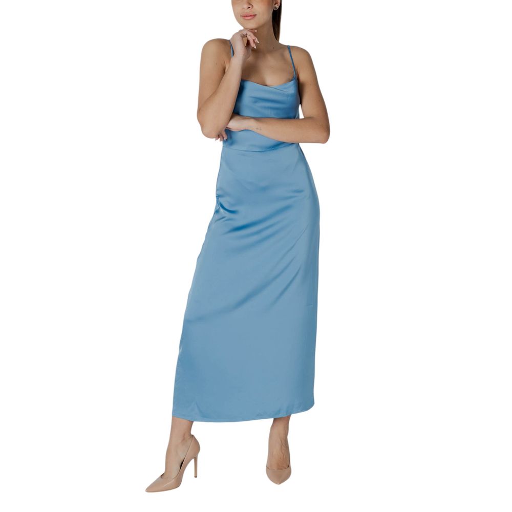 Vila Clothes Turquoise Polyester Long Dress | Regal Royce