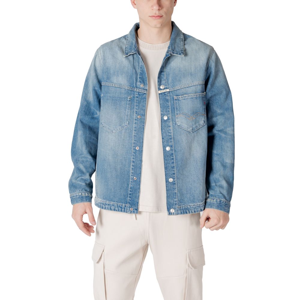 Replay Light Blue Cotton Denim Jacket | Regal Royce