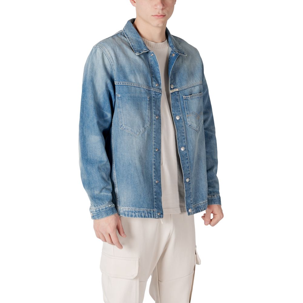 Replay Light Blue Cotton Denim Jacket | Regal Royce
