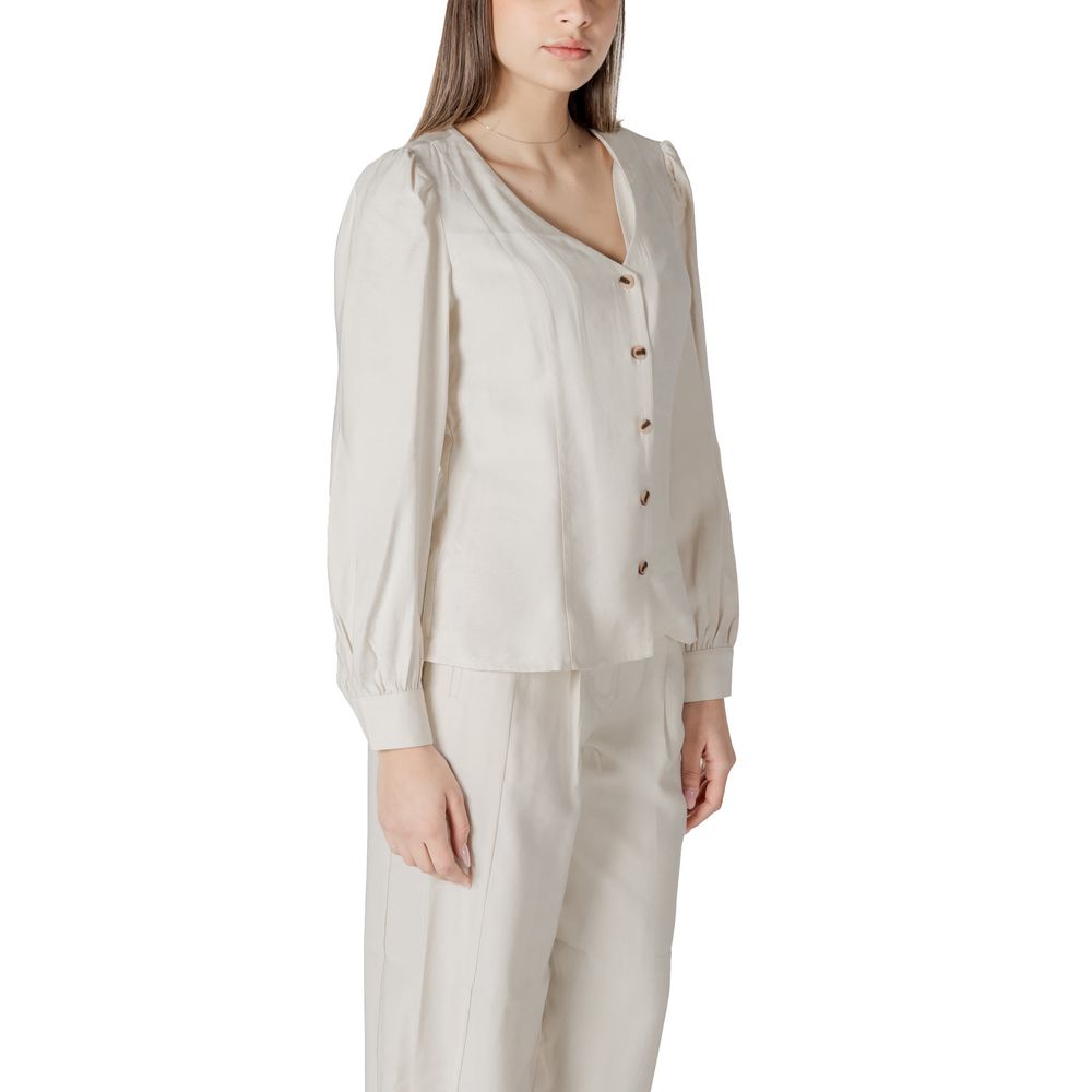 Vila Clothes Beige Viscose Top | Regal Royce