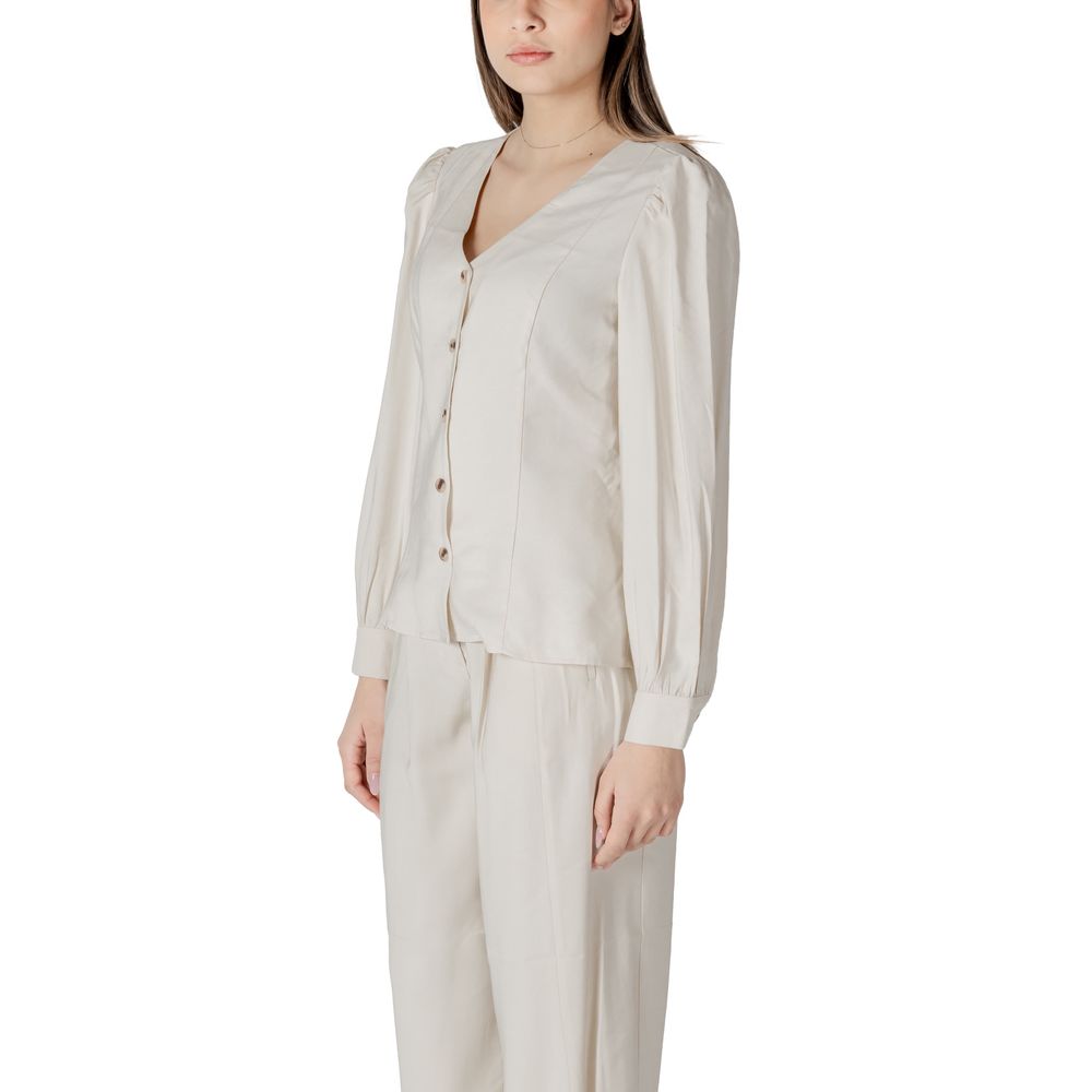 Vila Clothes Beige Viscose Top | Regal Royce