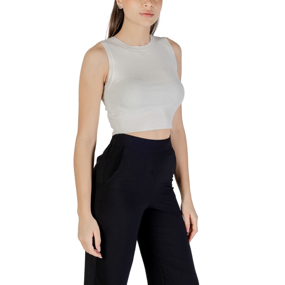 Jacqueline De Yong White Viscose Tank Tops | Regal Royce