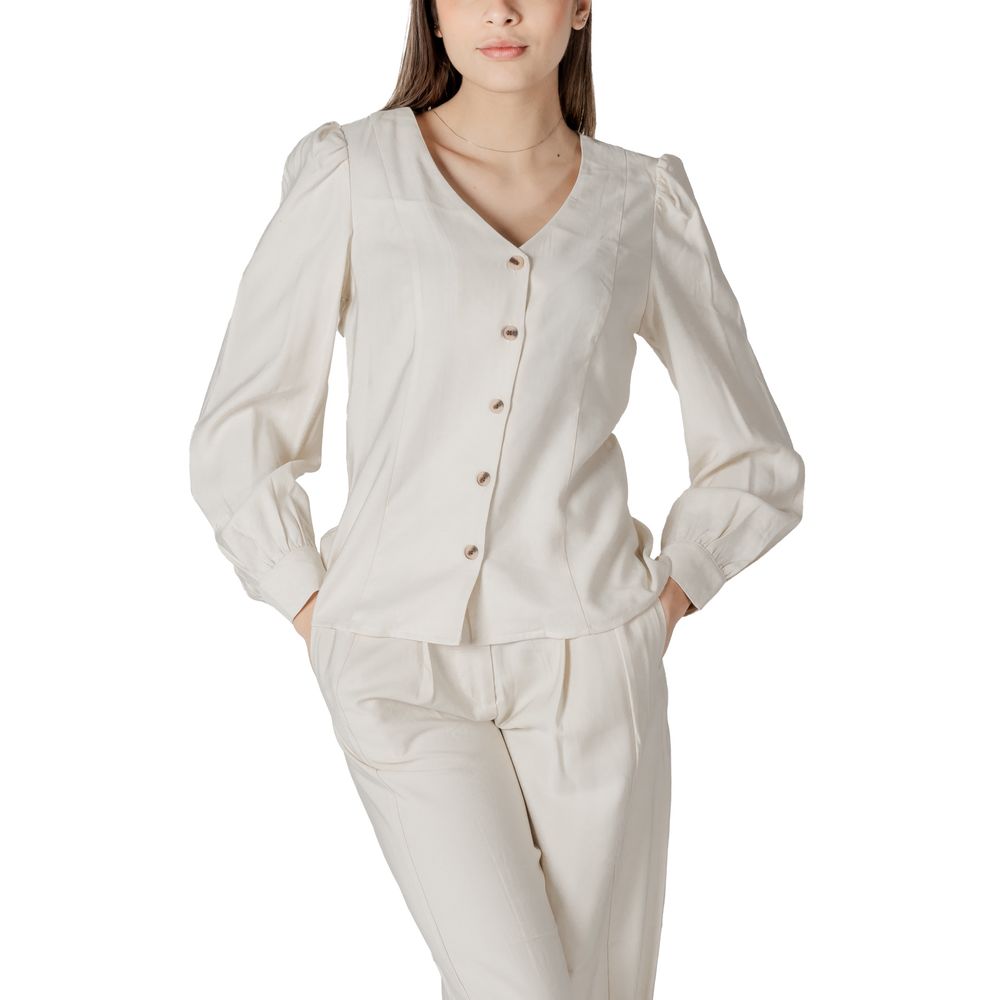 Vila Clothes Beige Viscose Top | Regal Royce