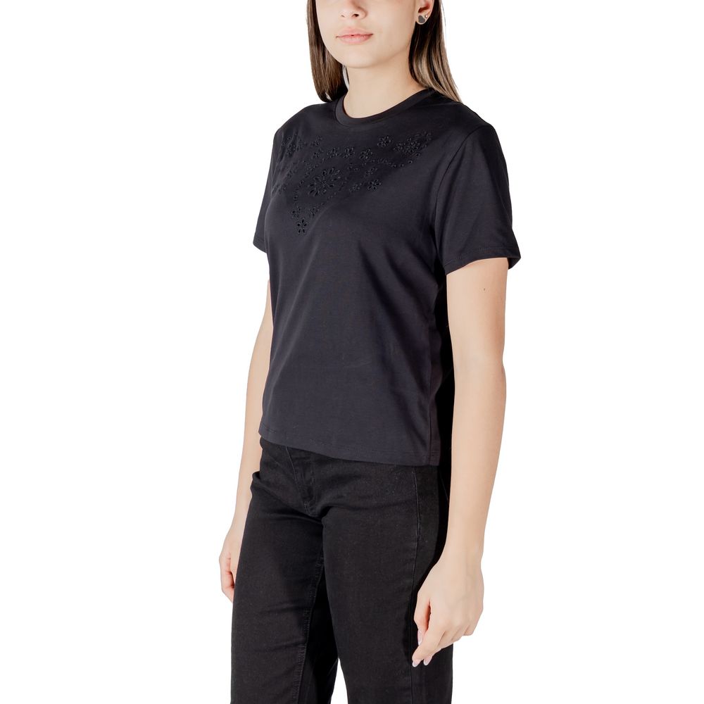 Jacqueline De Yong Black Cotton T-Shirt | Regal Royce