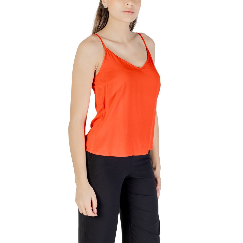 Vero Moda Red Viscose Tank Tops
