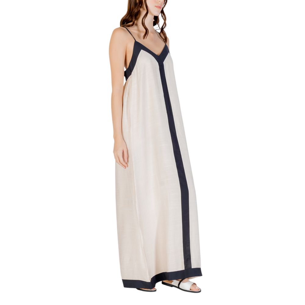Vero Moda Beige Nylon Long Dress | Regal Royce