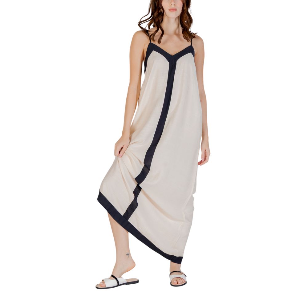 Vero Moda Beige Nylon Long Dress | Regal Royce