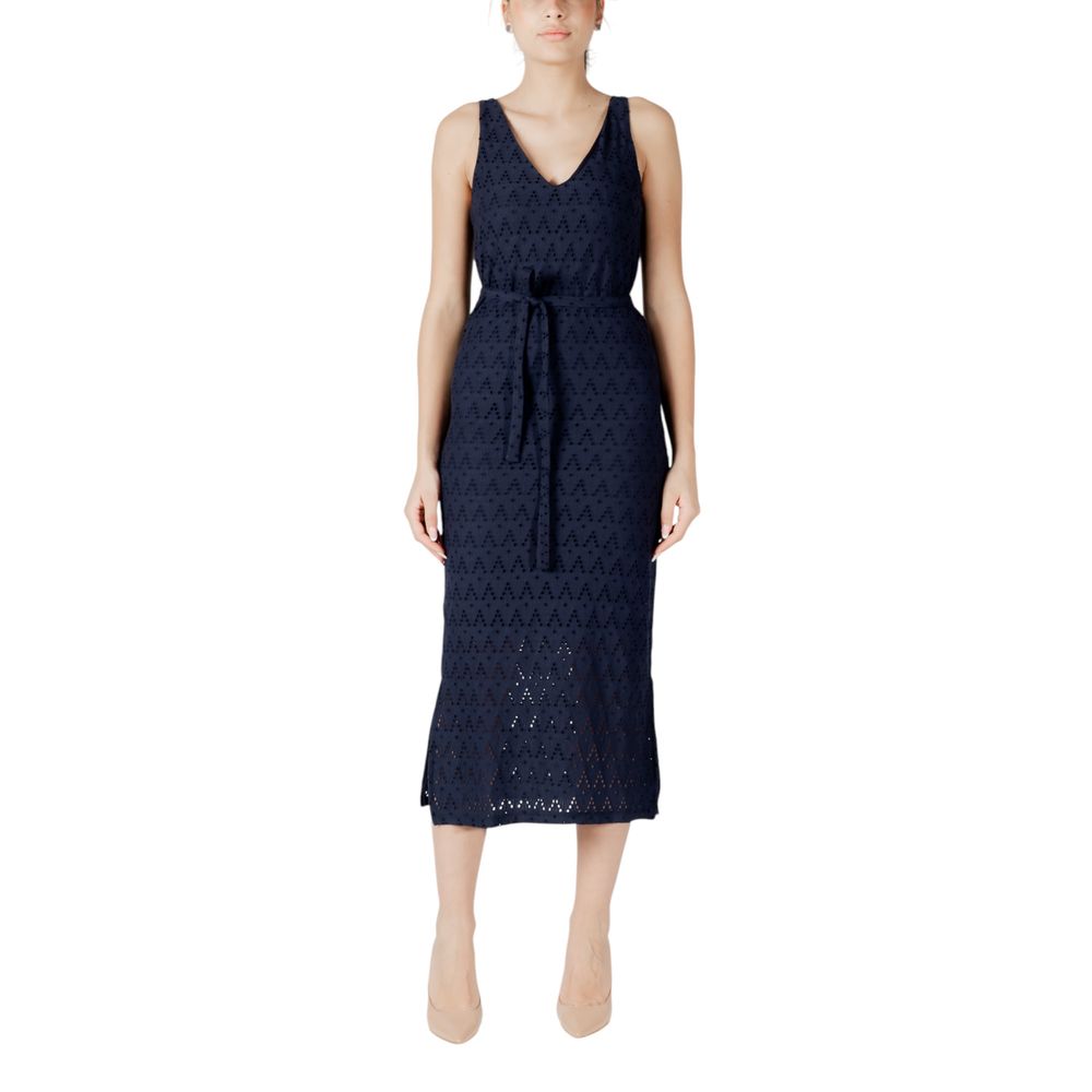 Vila Clothes Blue Recycled Polyester Midi Dress | Regal Royce