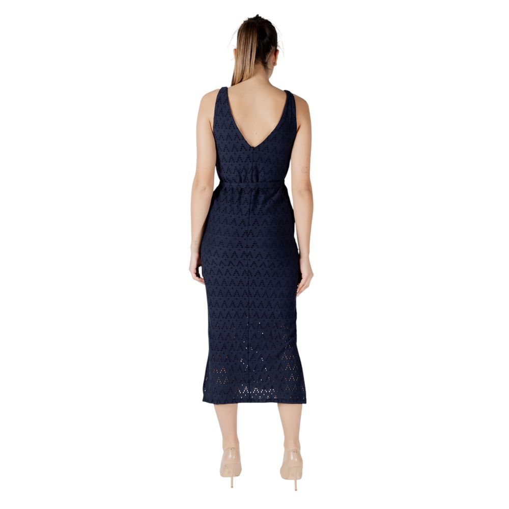 Vila Clothes Blue Recycled Polyester Midi Dress | Regal Royce