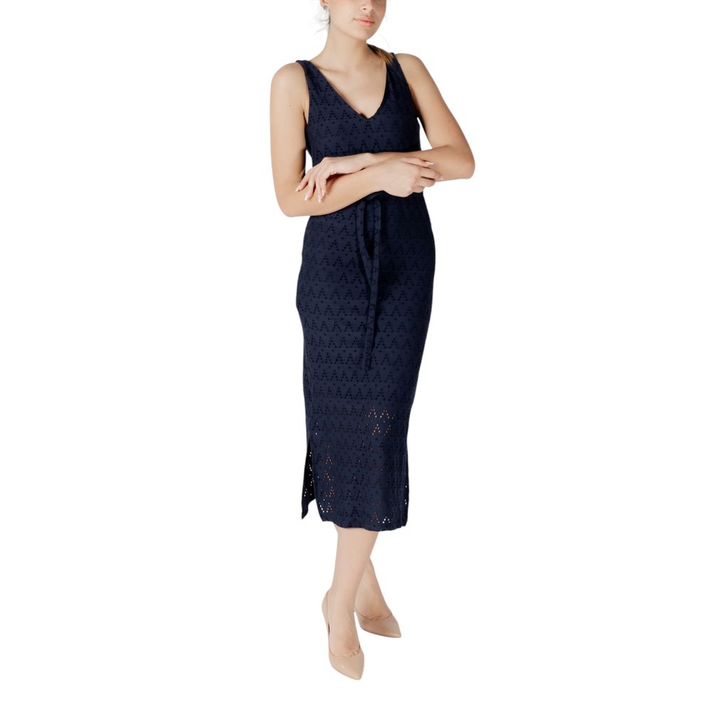 Vila Clothes Blue Recycled Polyester Midi Dress | Regal Royce