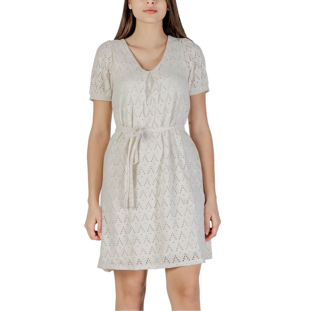 Vila Clothes Beige Recycled Polyester Short Dress | Regal Royce