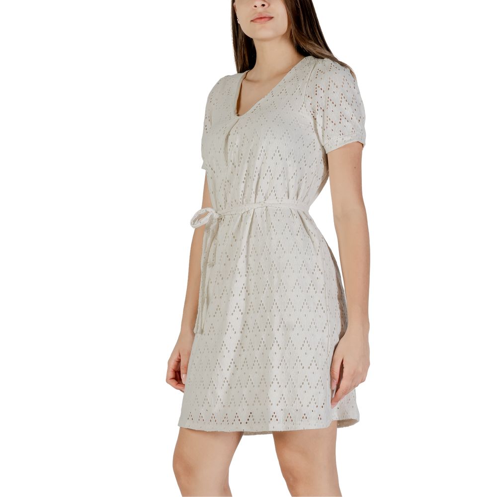 Vila Clothes Beige Recycled Polyester Short Dress | Regal Royce