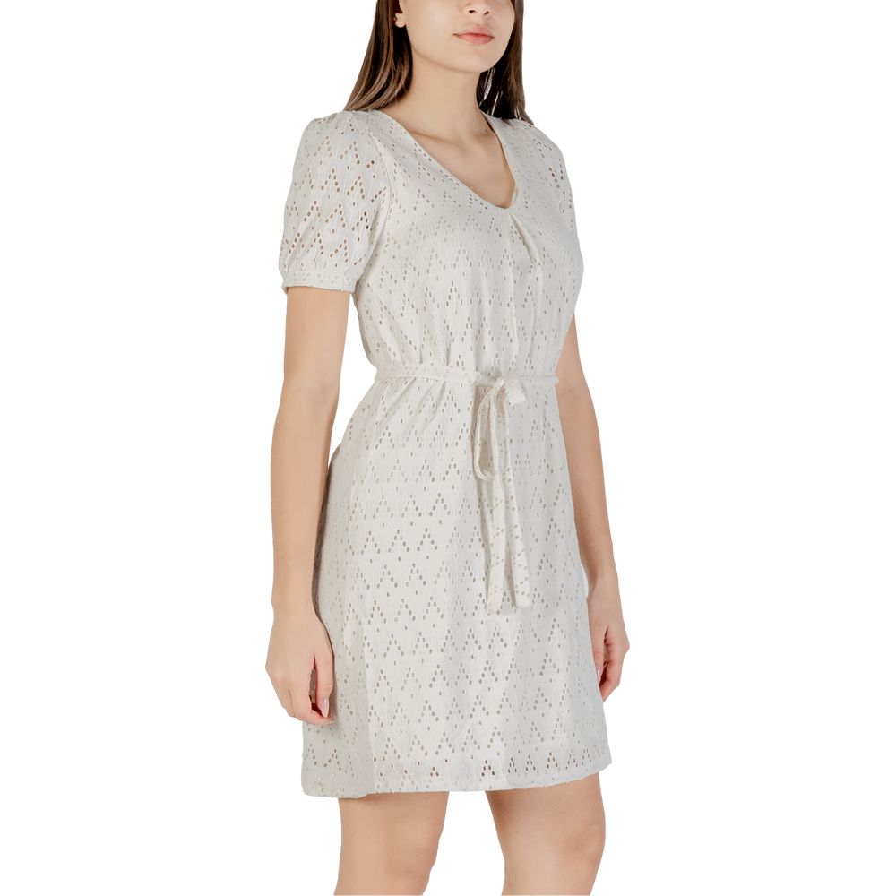 Vila Clothes Beige Recycled Polyester Short Dress | Regal Royce