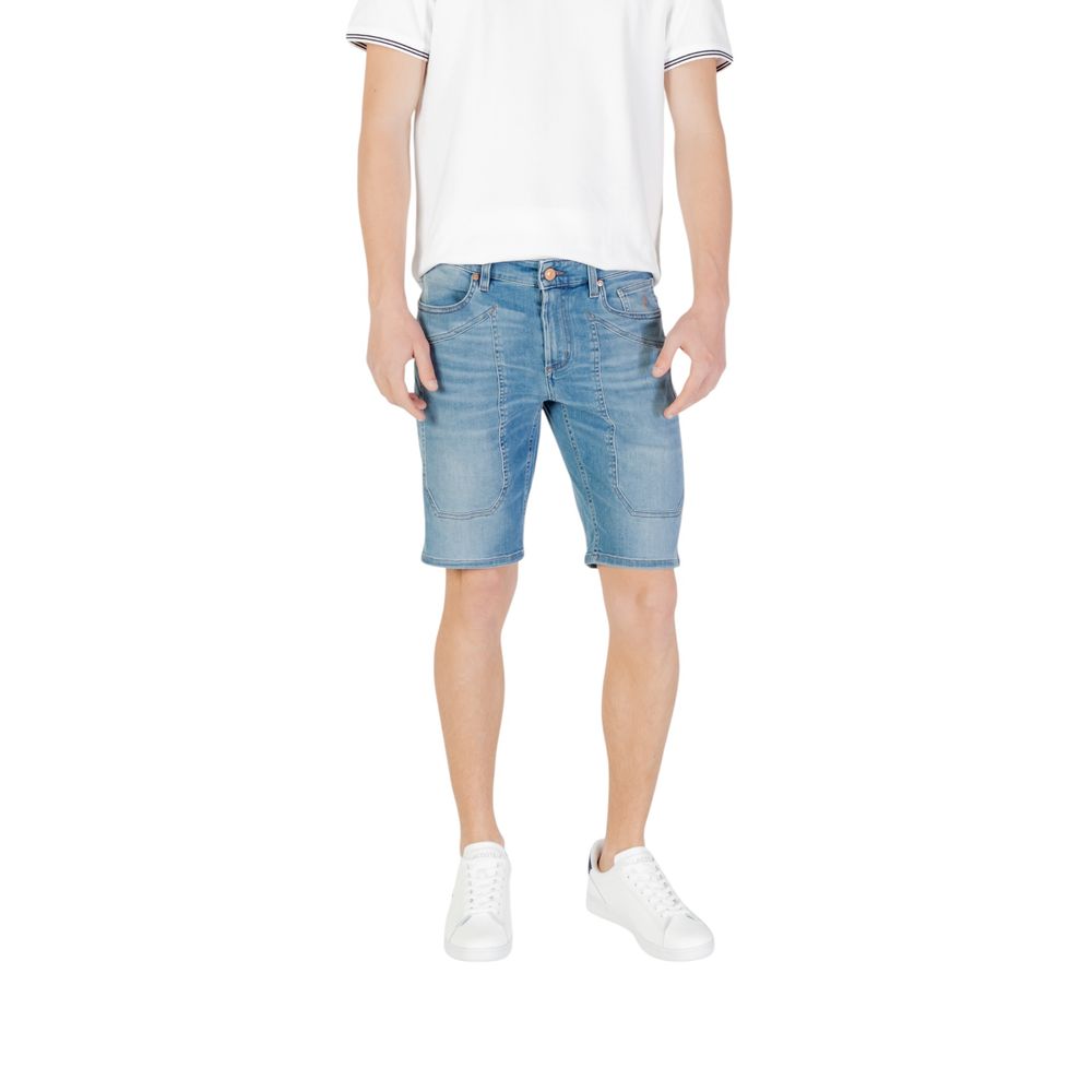 Jeckerson Light Blue Cotton Bermuda Shorts | Regal Royce