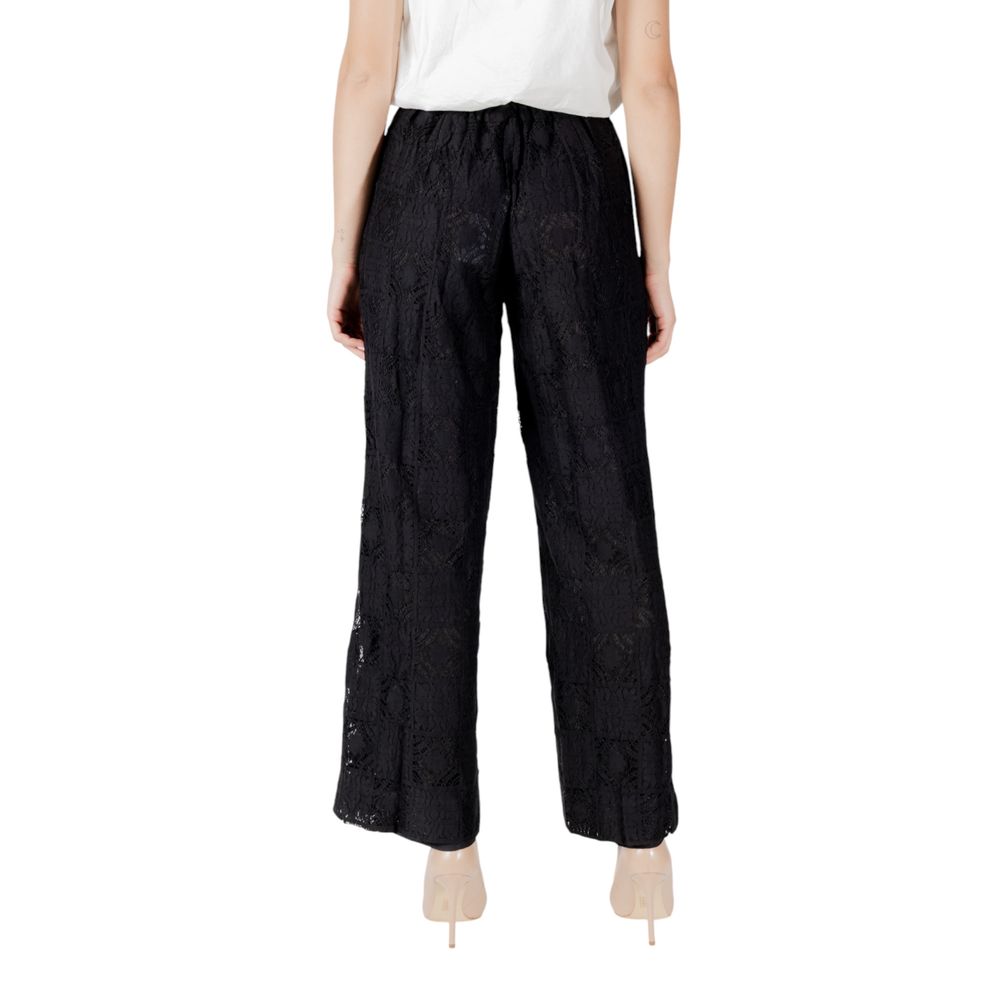 Vila Clothes Black Cotton Casual Pants | Regal Royce