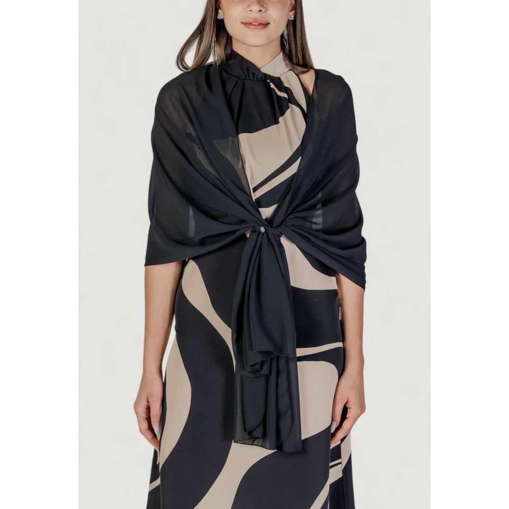 Rinascimento Black Polyester Scarf | Regal Royce