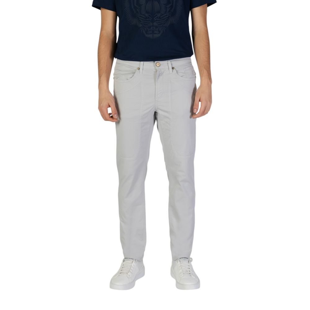 Jeckerson Gray Cotton Skinny Pants | Regal Royce