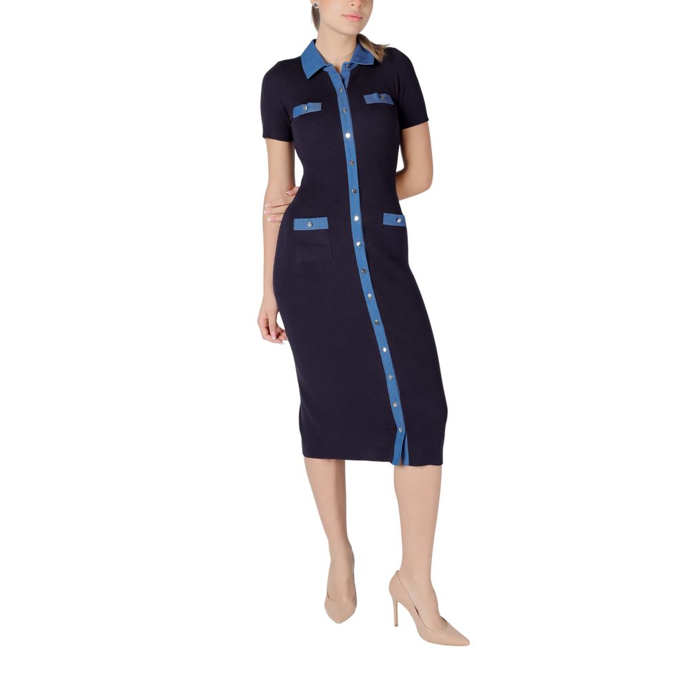 Morgan De Toi Blue Viscose Long Dress | Regal Royce