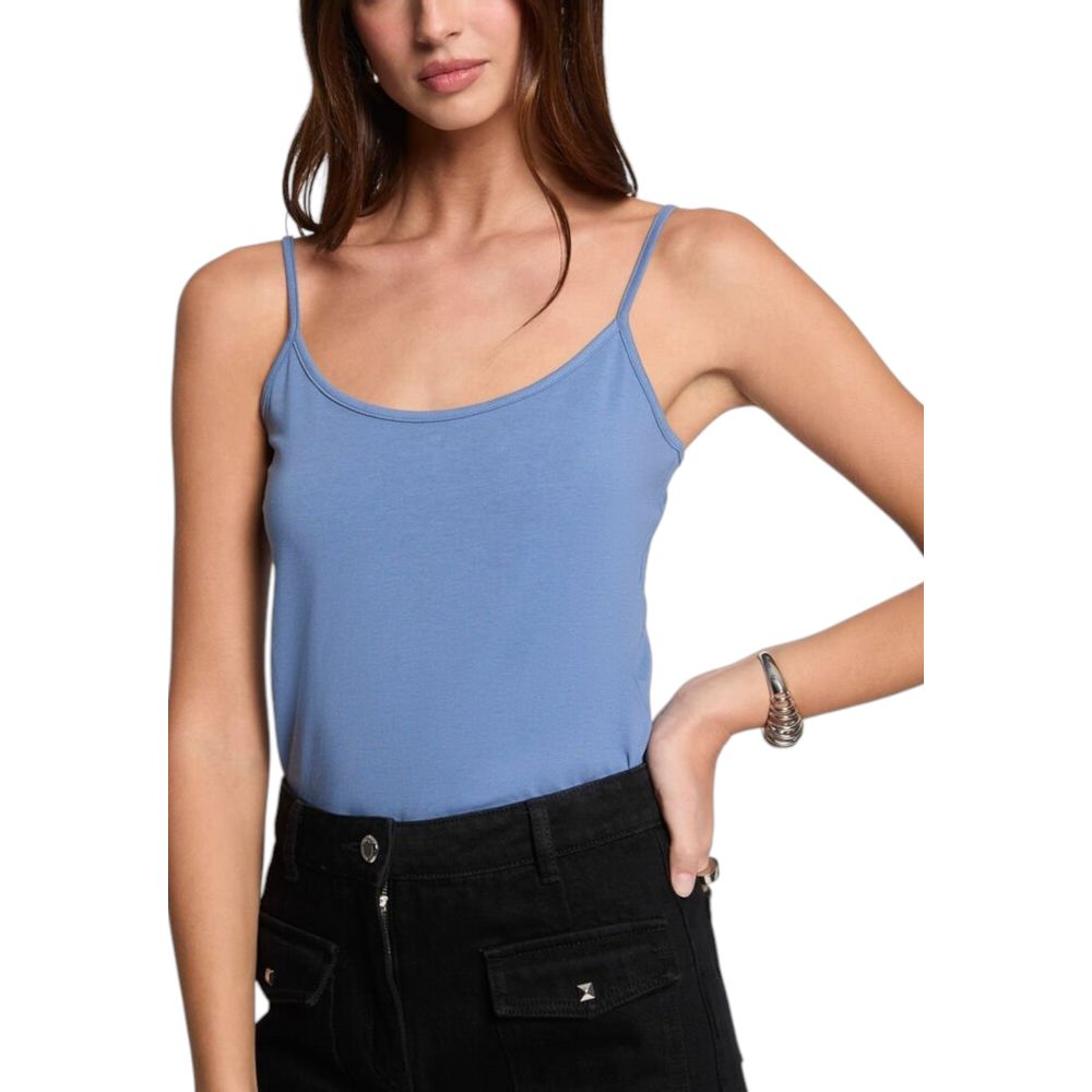 Morgan De Toi Blue Cotton Tank Tops | Regal Royce