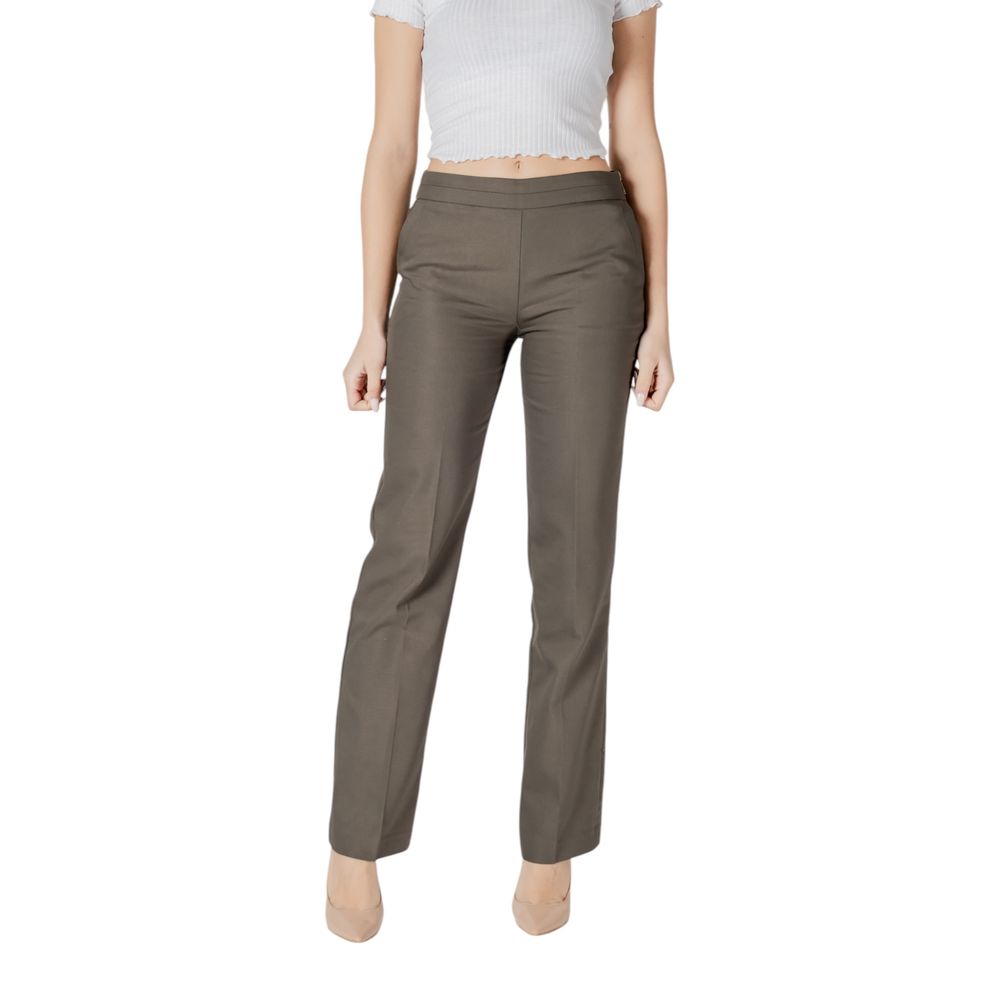 Morgan De Toi Green Cotton Casual Pants | Regal Royce
