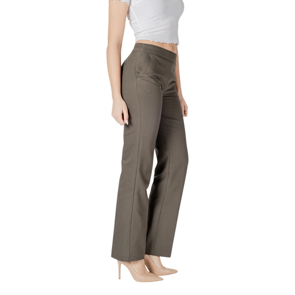 Morgan De Toi Green Cotton Casual Pants | Regal Royce