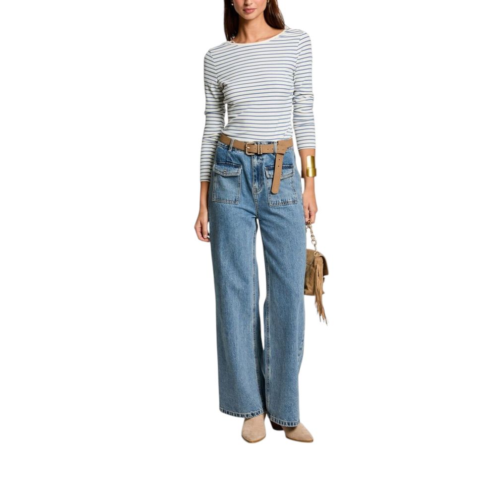 Morgan De Toi White Viscose Long Sleeve T-Shirt | Regal Royce