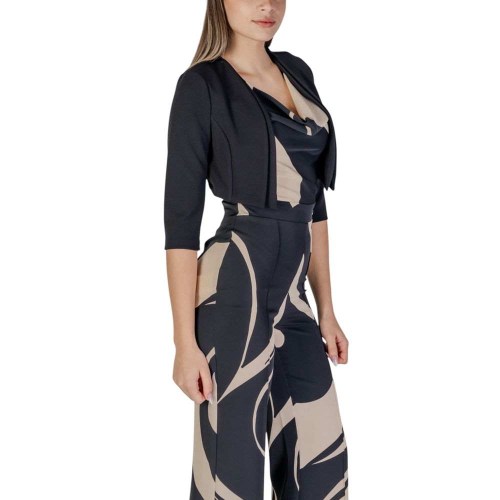 Rinascimento Black Polyester Sleveless Jacket | Regal Royce