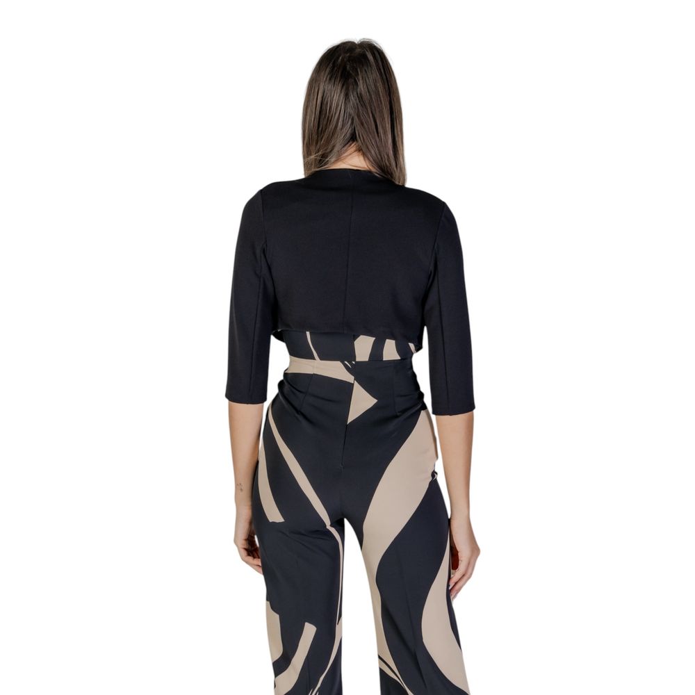 Rinascimento Black Polyester Sleveless Jacket | Regal Royce