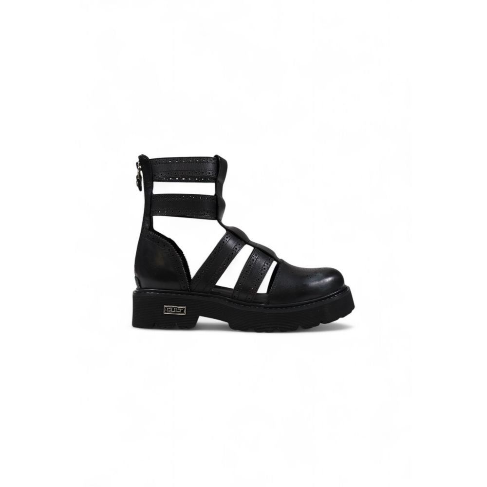 Cult Black Leather Sandals | Regal Royce