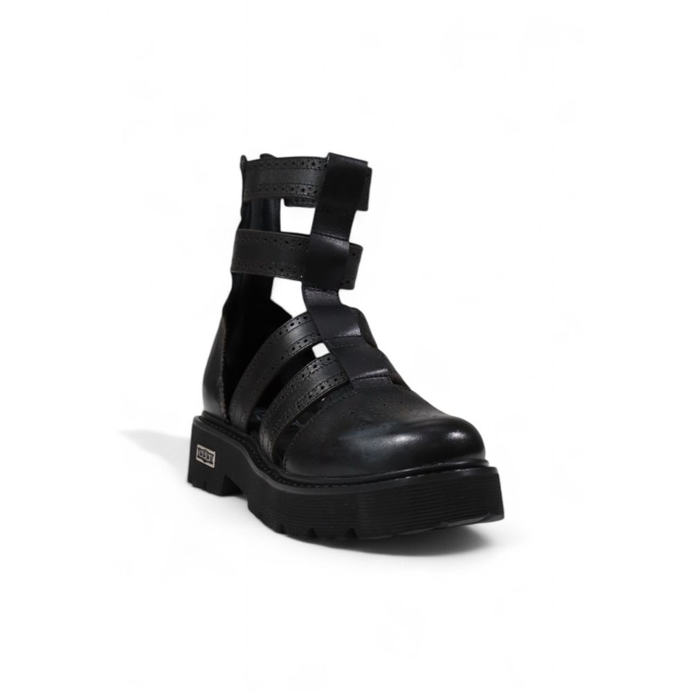 Cult Black Leather Sandals | Regal Royce