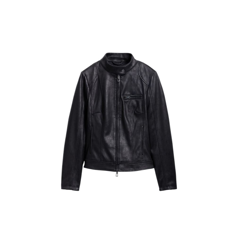 Desigual Black Polyester Biker Jacket | Regal Royce