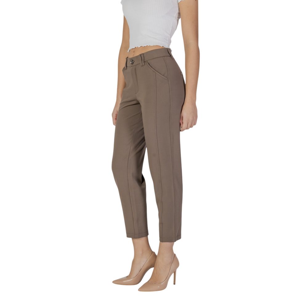 Street One Brown Polyester Casual Pants | Regal Royce