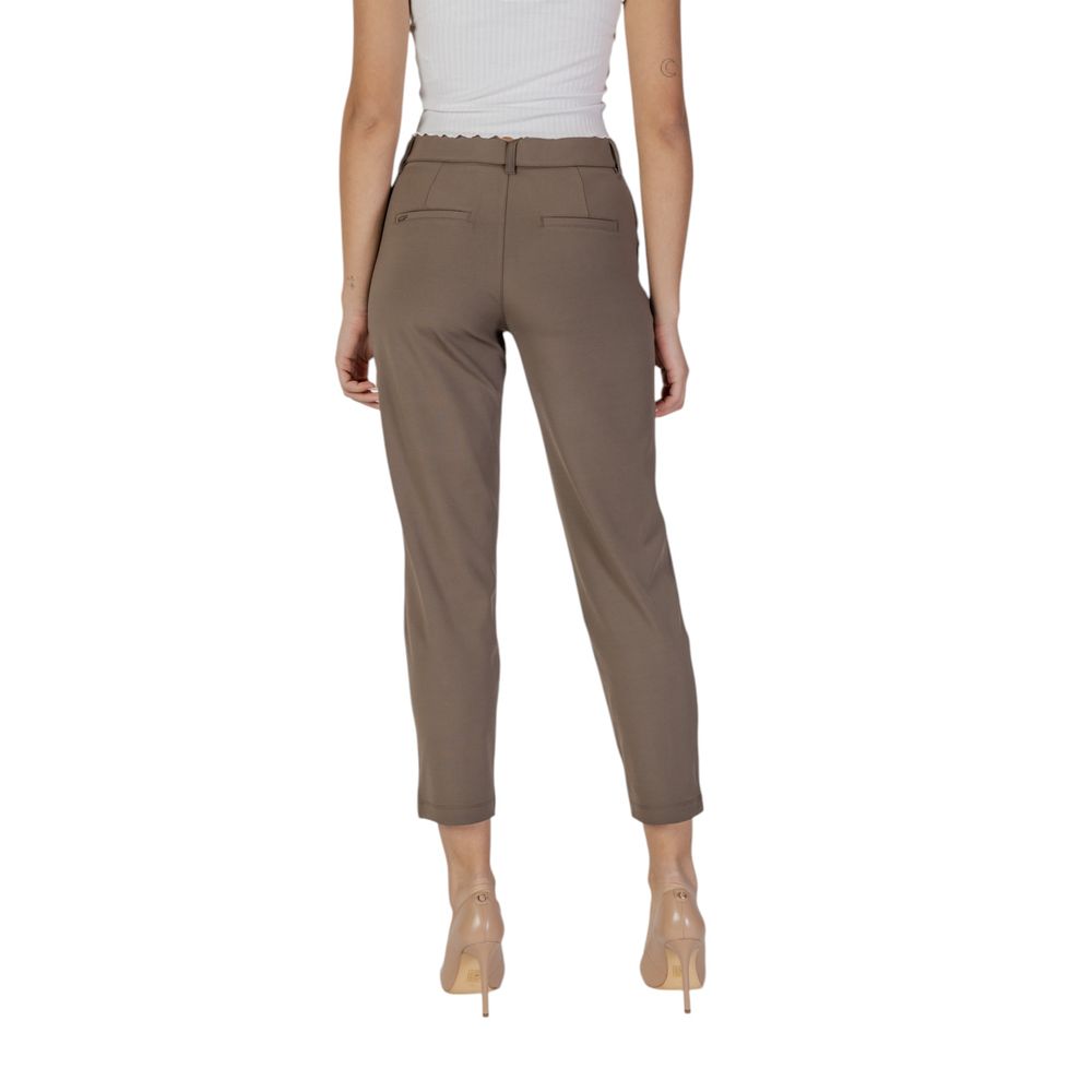 Street One Brown Polyester Casual Pants | Regal Royce