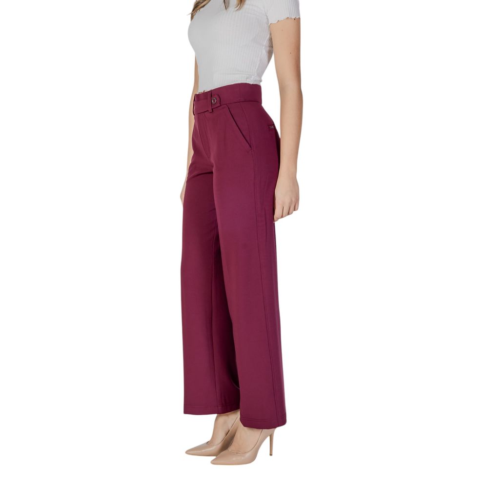 Street One Purple Viscose Casual Pants | Regal Royce