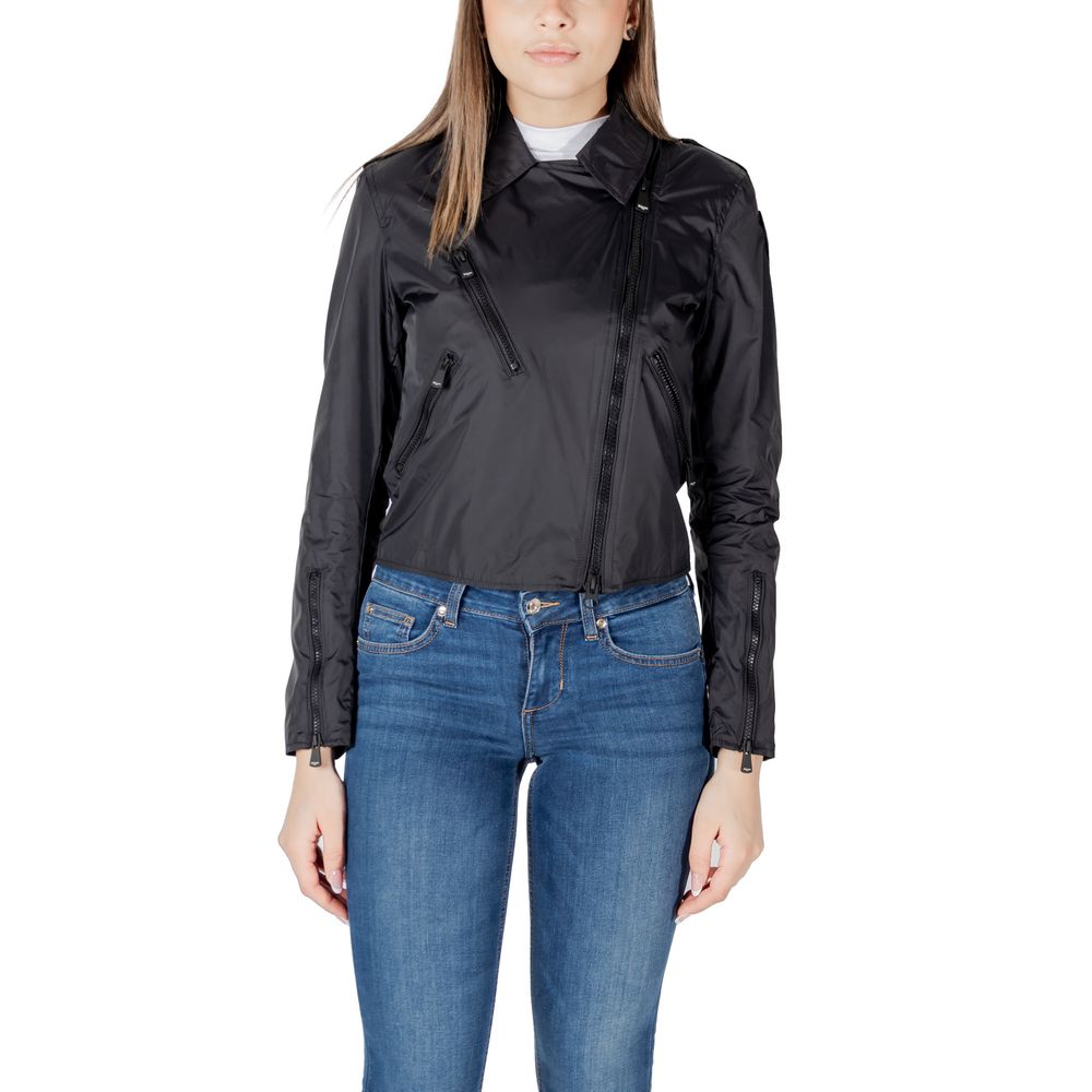 Blauer Black Polyamide Biker Jacket | Regal Royce