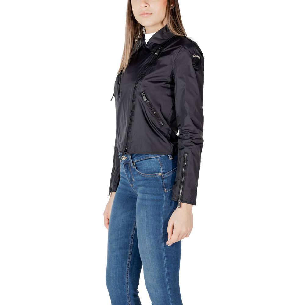 Blauer Black Polyamide Biker Jacket | Regal Royce