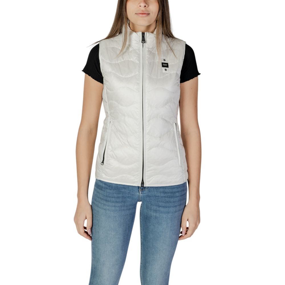 Blauer White Polyamide Sleveless Jacket | Regal Royce
