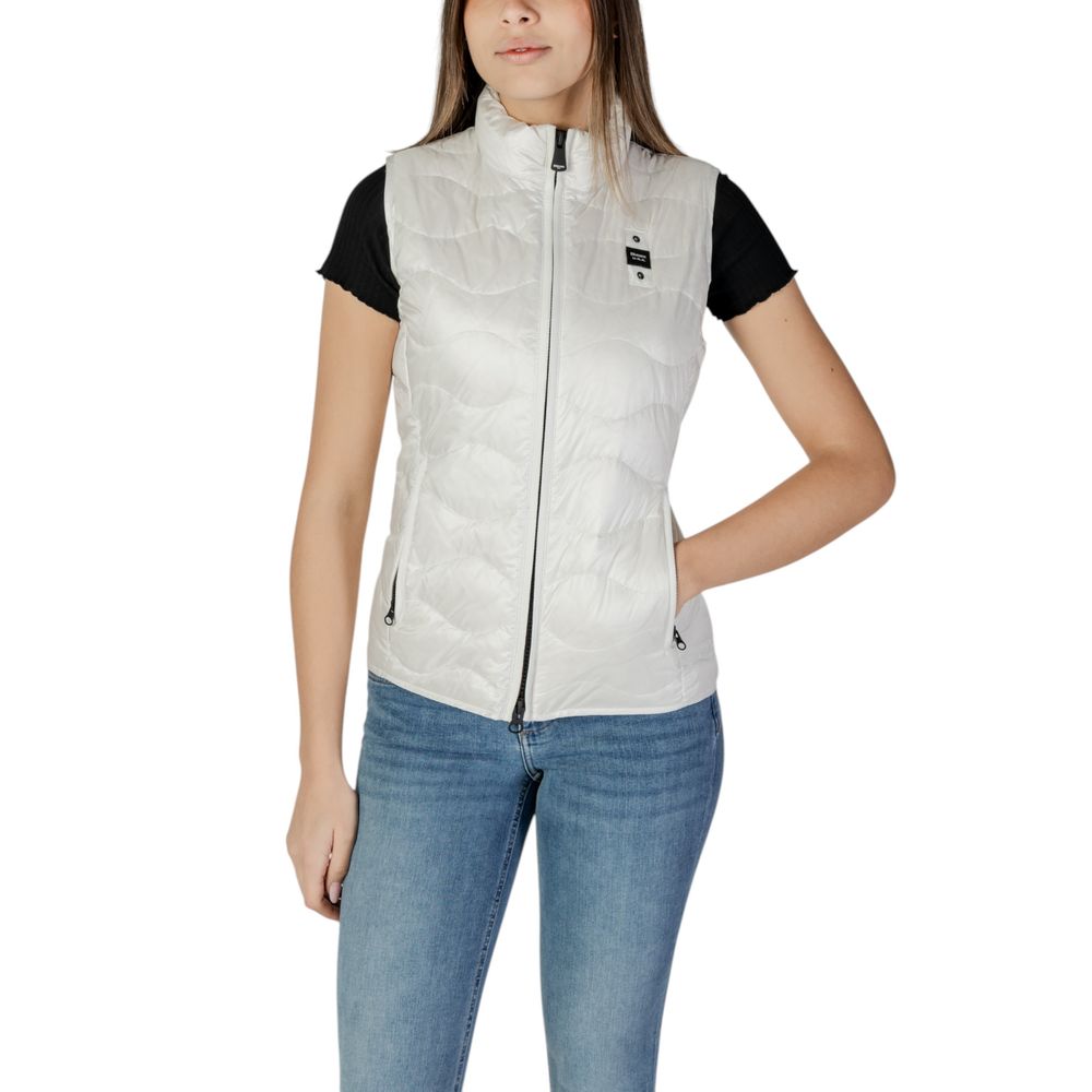 Blauer White Polyamide Sleveless Jacket