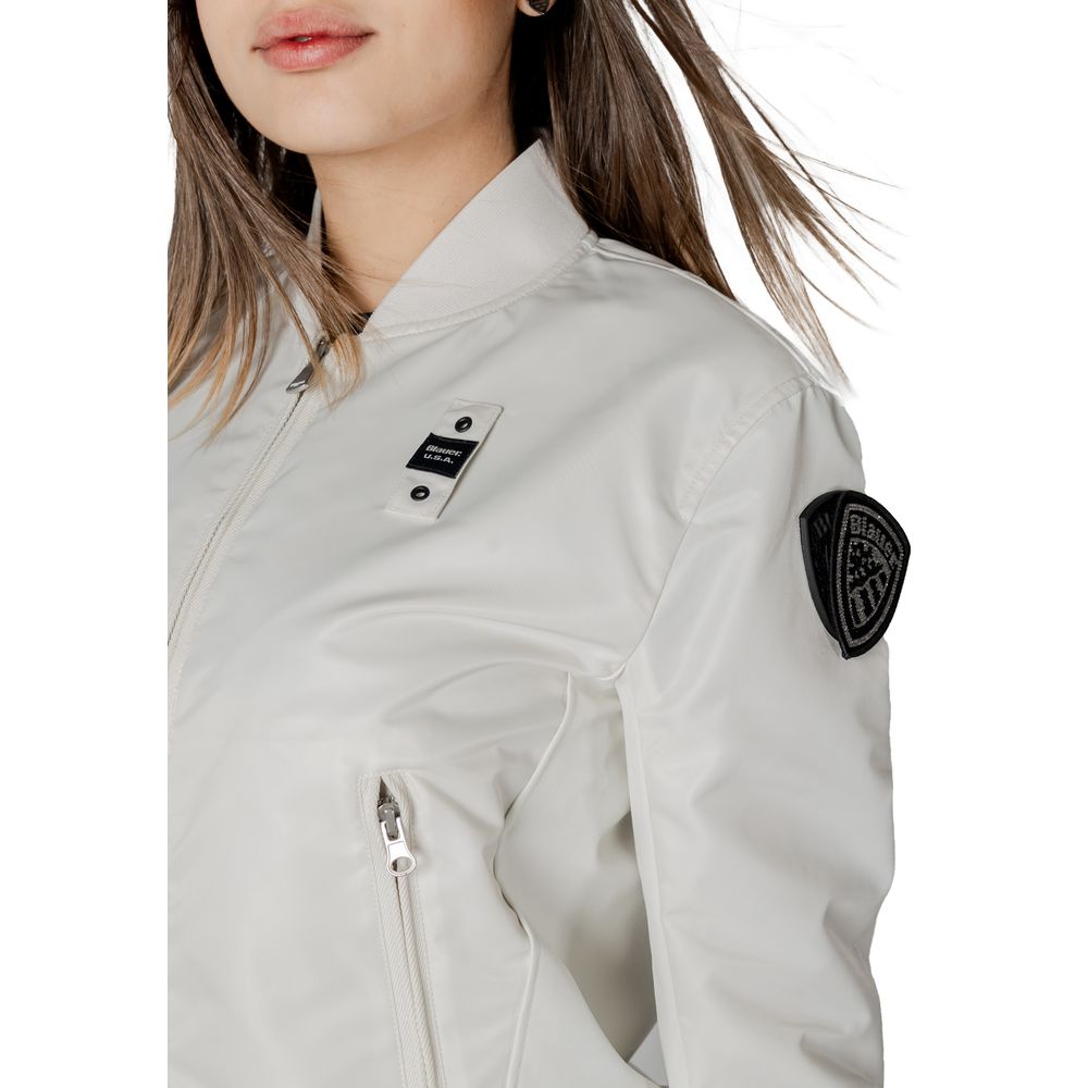 Blauer White Polyamide Bomber | Regal Royce
