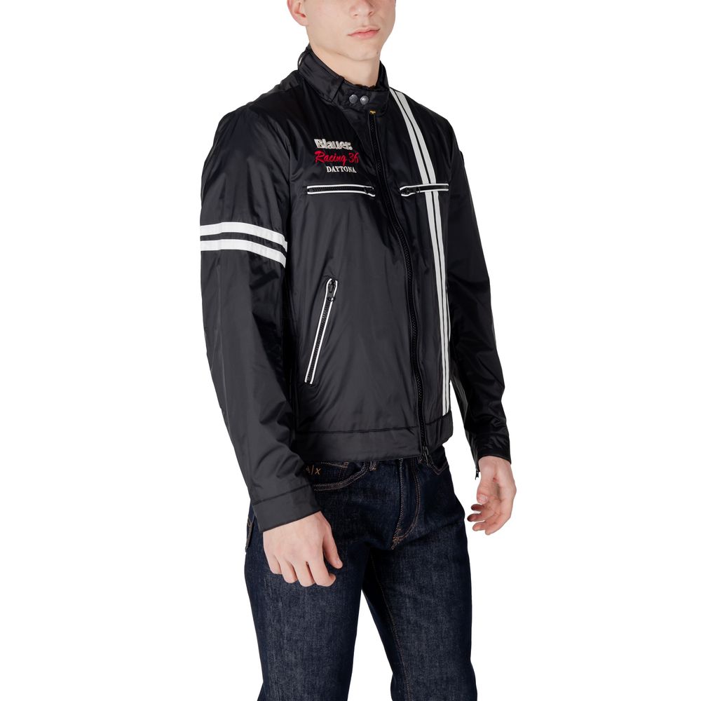 Blauer Black Polyamide Biker Jacket | Regal Royce
