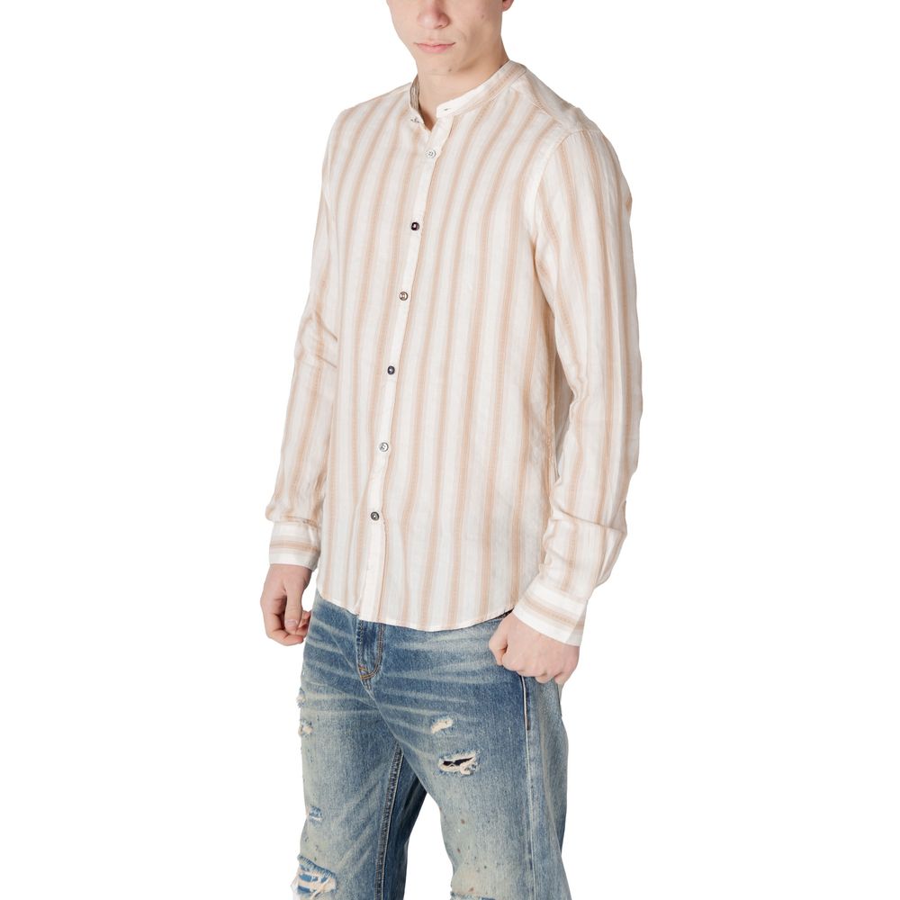 Gianni Lupo Beige Cotton Pattern Shirt | Regal Royce