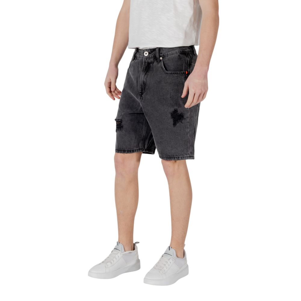 Gianni Lupo Black Cotton Bermuda Shorts | Regal Royce