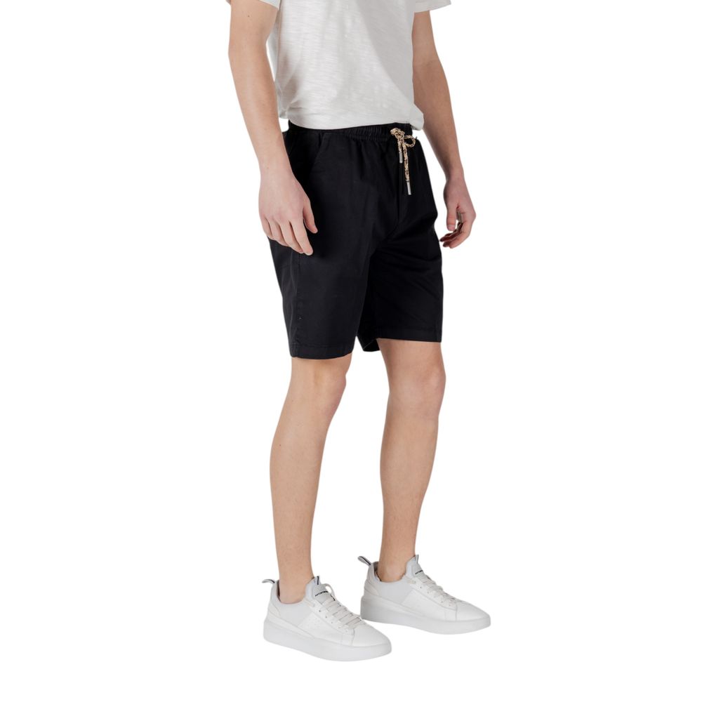 Gianni Lupo Black Cotton Bermuda Shorts | Regal Royce