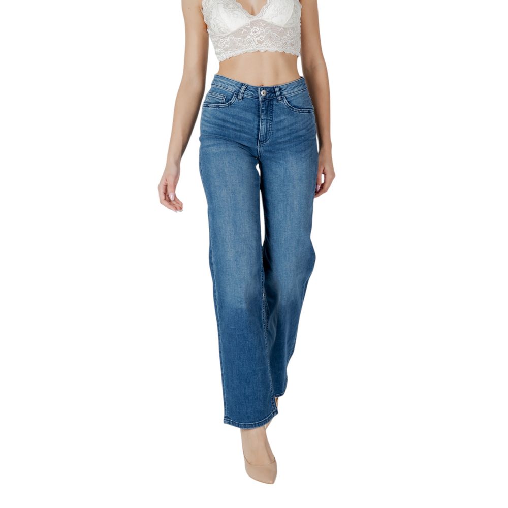 ICHI Blue Cotton Relaxed Fit Jeans | Regal Royce