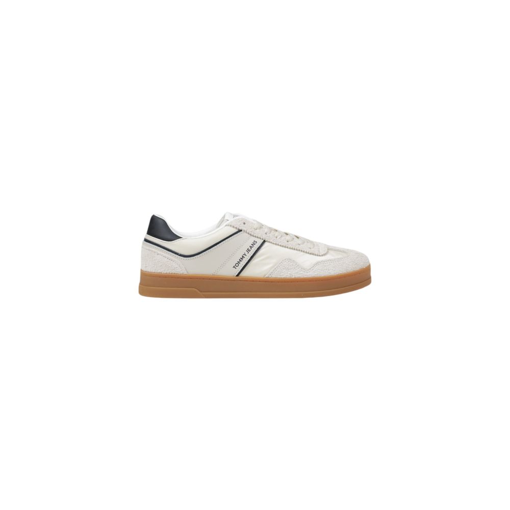 Tommy Hilfiger Jeans Cream Leather Low Top Sneakers | Regal Royce