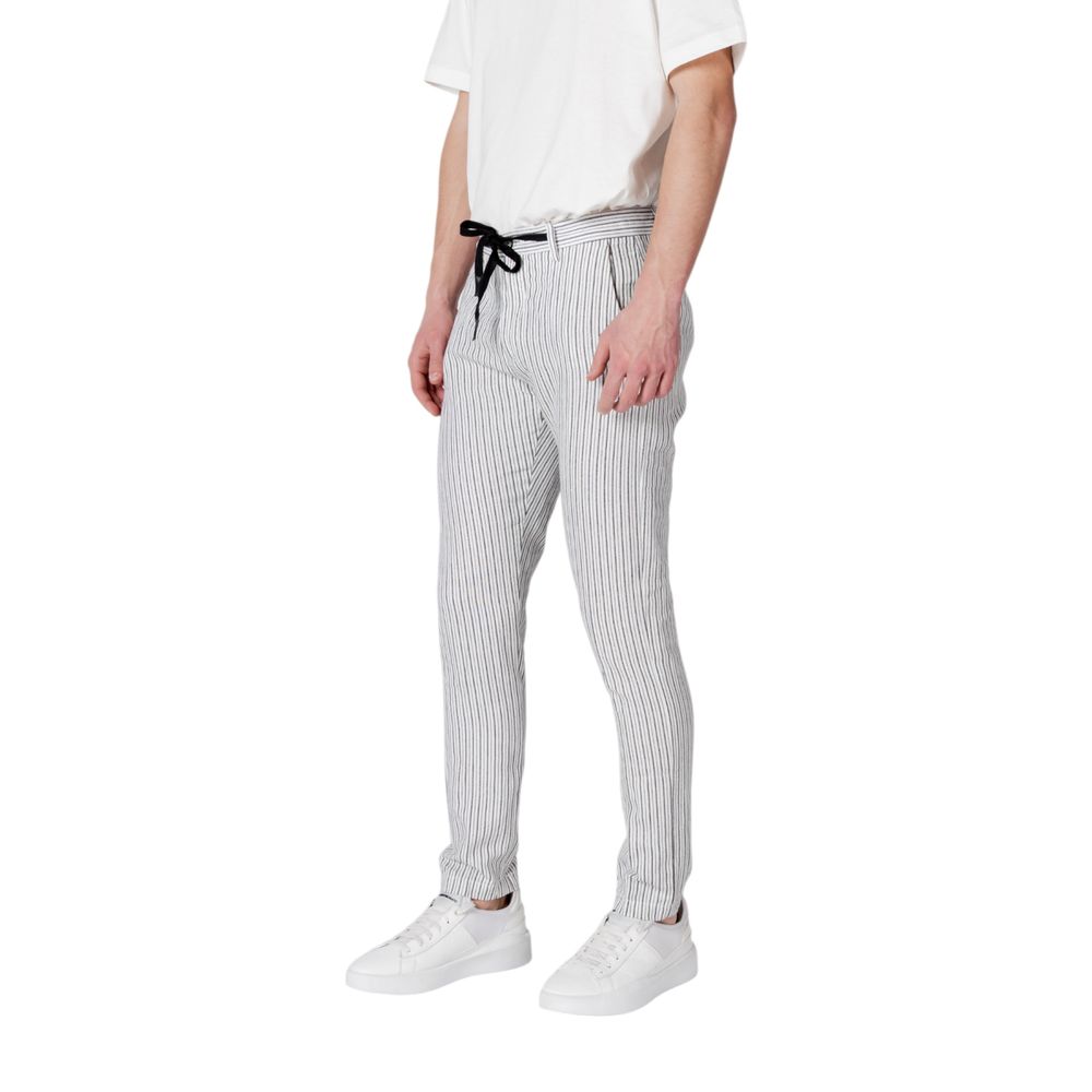 Gianni Lupo Black Linen Casual Pants | Regal Royce