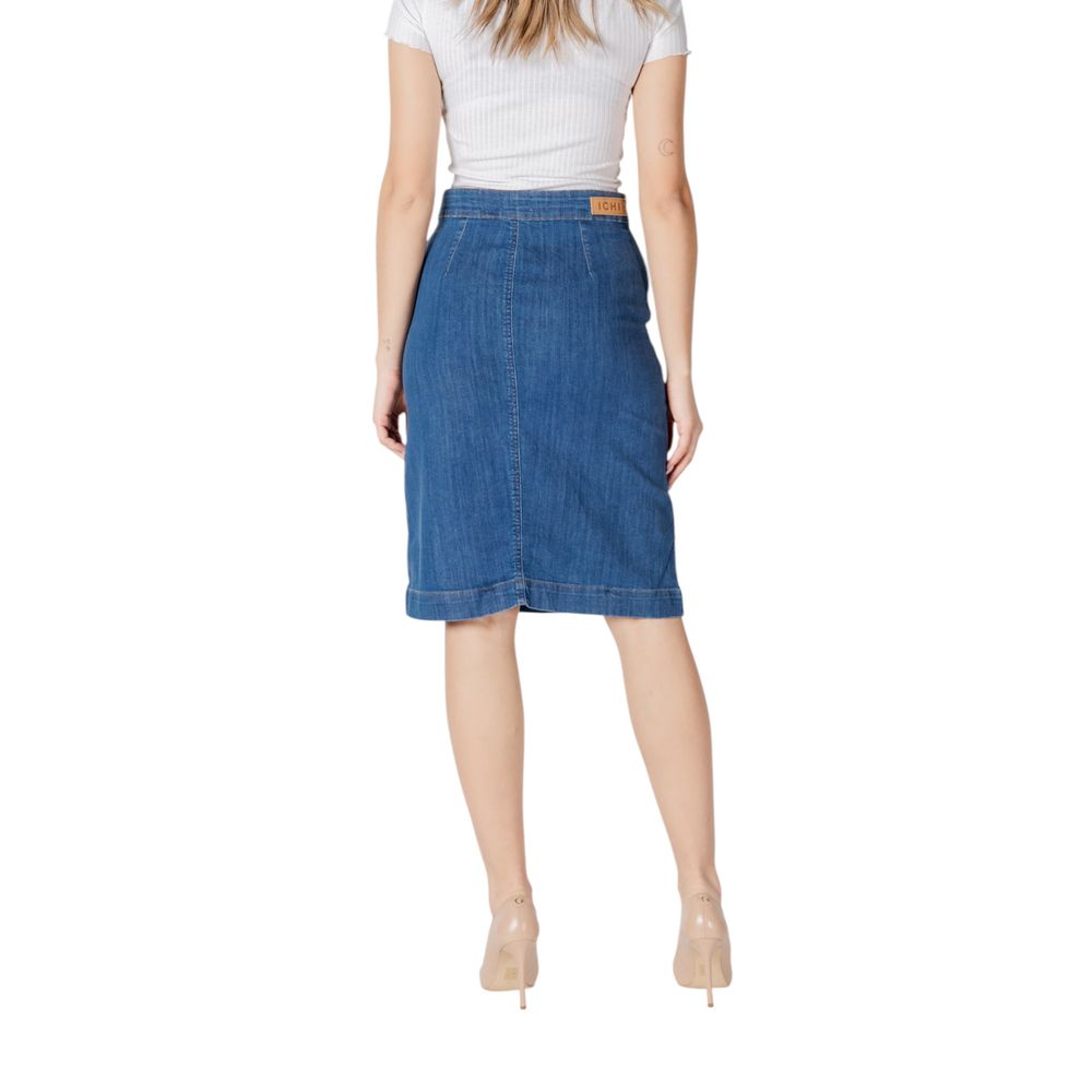 ICHI Blue Cotton Long Skirt | Regal Royce