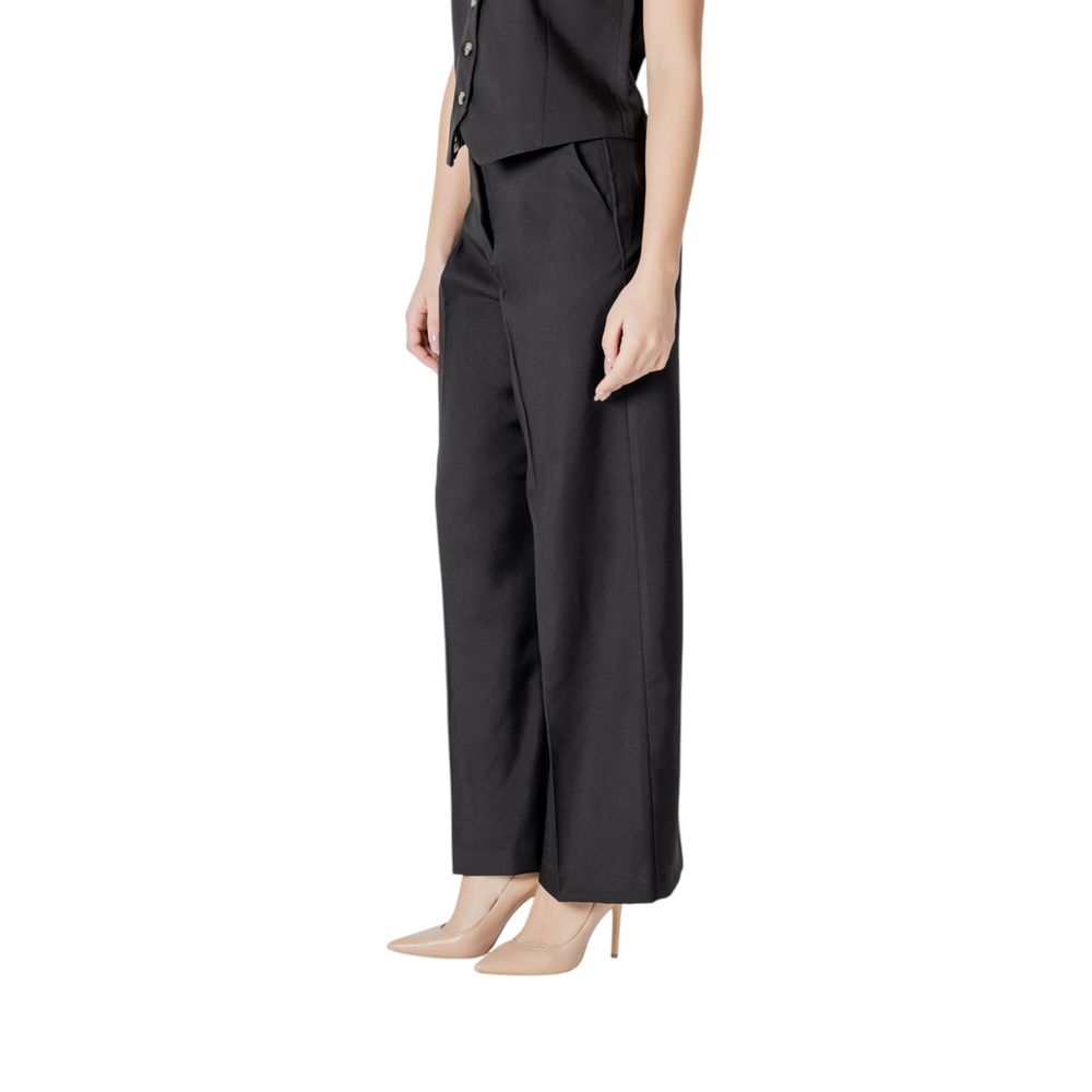 ICHI Black Polyester Dress Pants | Regal Royce