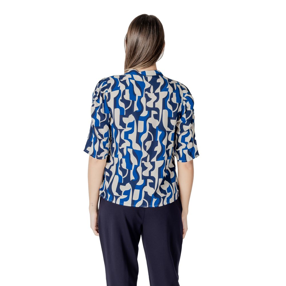 ICHI Blue Viscose Blouse | Regal Royce